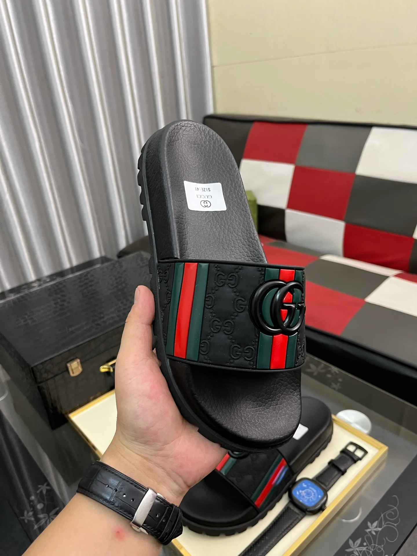 Men's men's shoes💰260⌚️⌚️ＧＵＣＣＩ.Gucci.Official website 1:1 popular slippers hot sale! Original original material 🩴 SIZE: 38-46 (45.46 non-refundable)